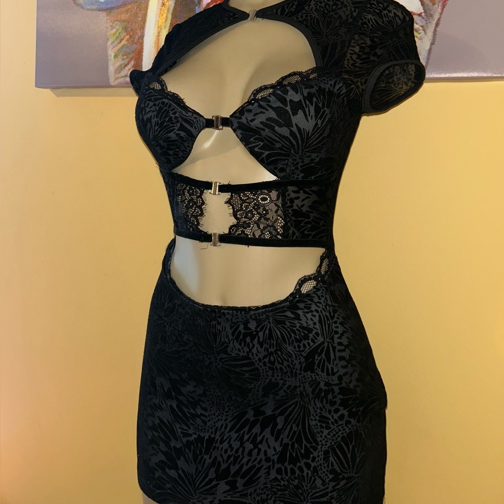 Black mini dress